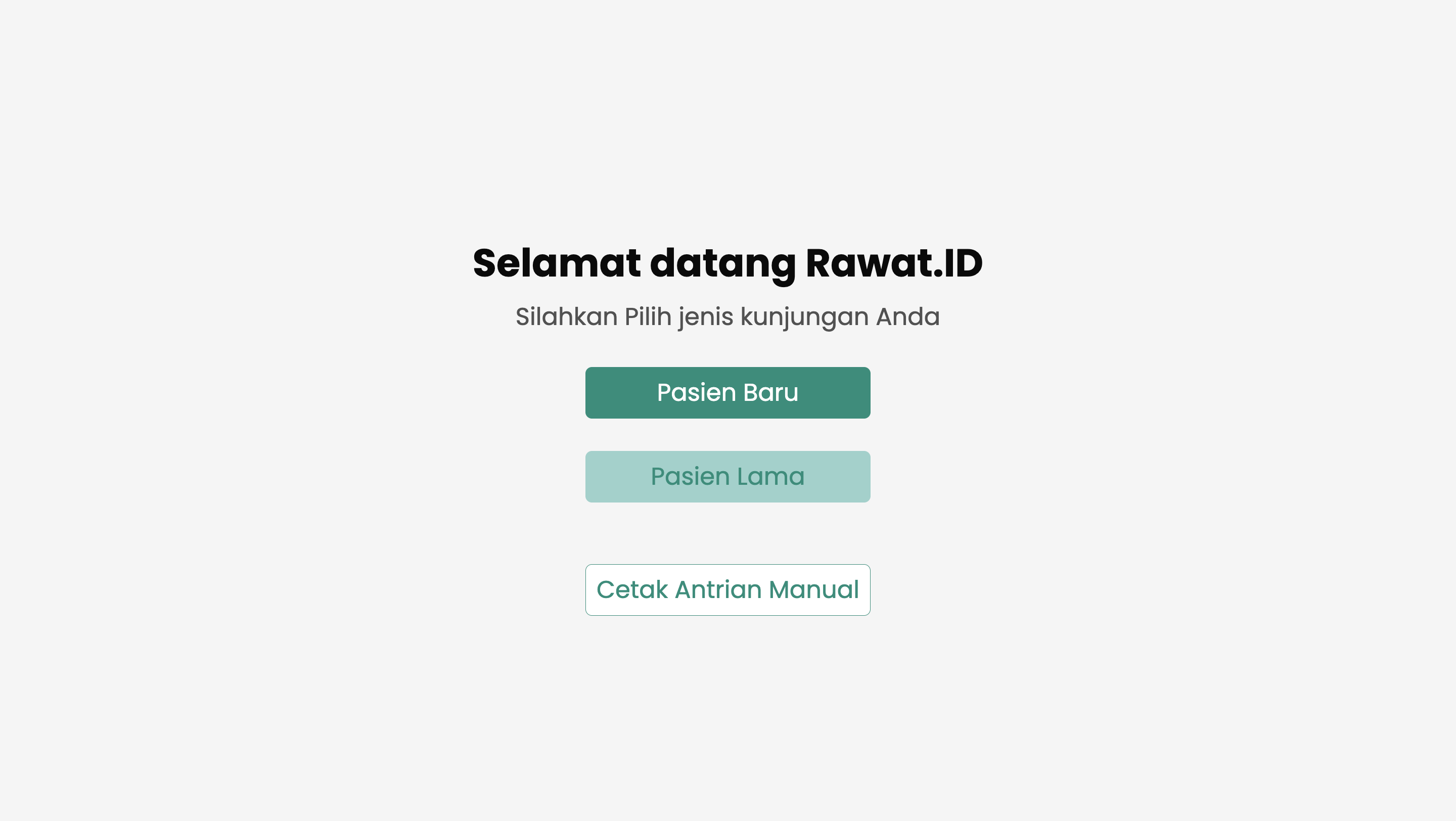 Tampilan Utama Menu Antrian