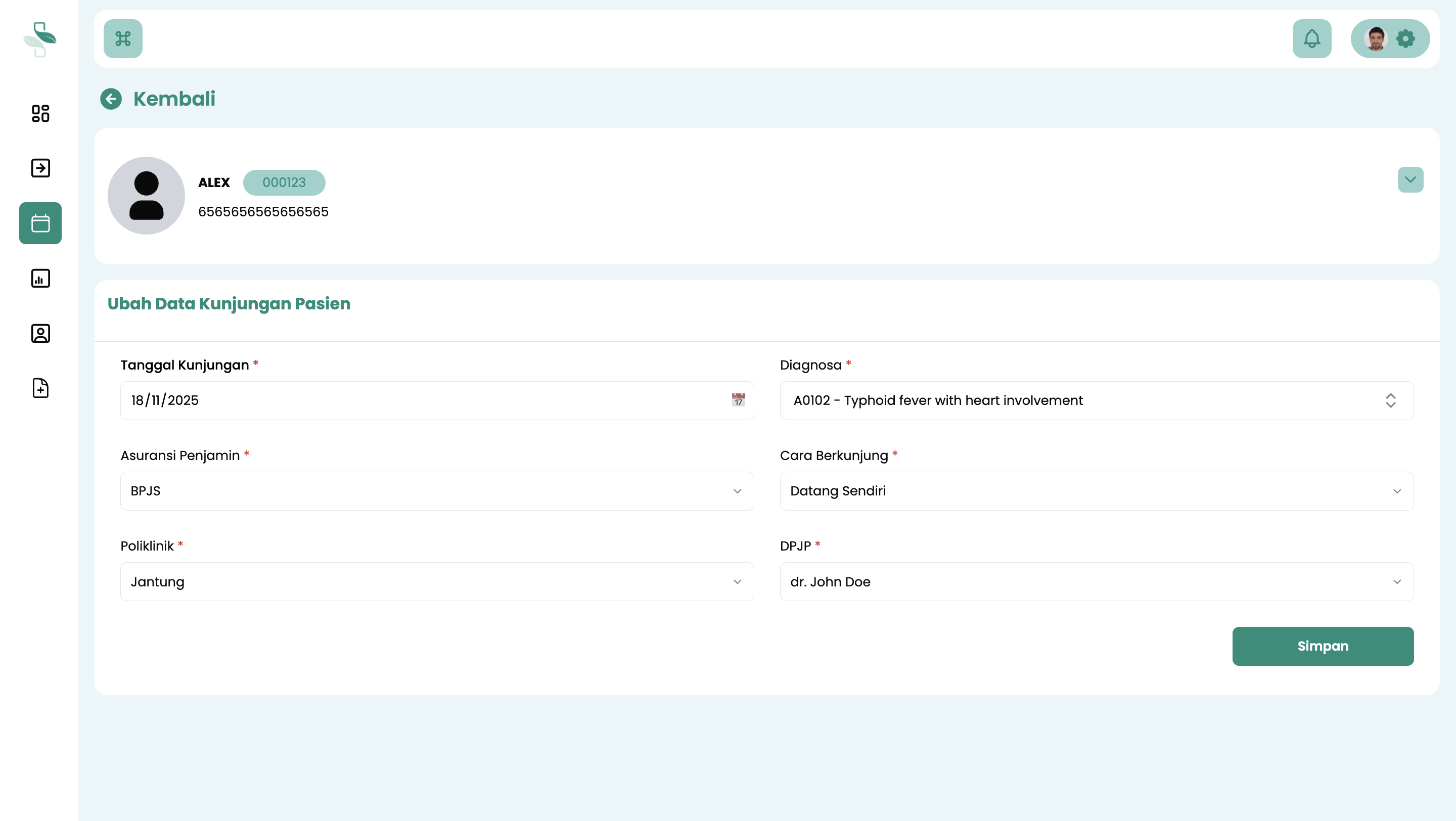 Formulir Perbaikan Data Kunjungan