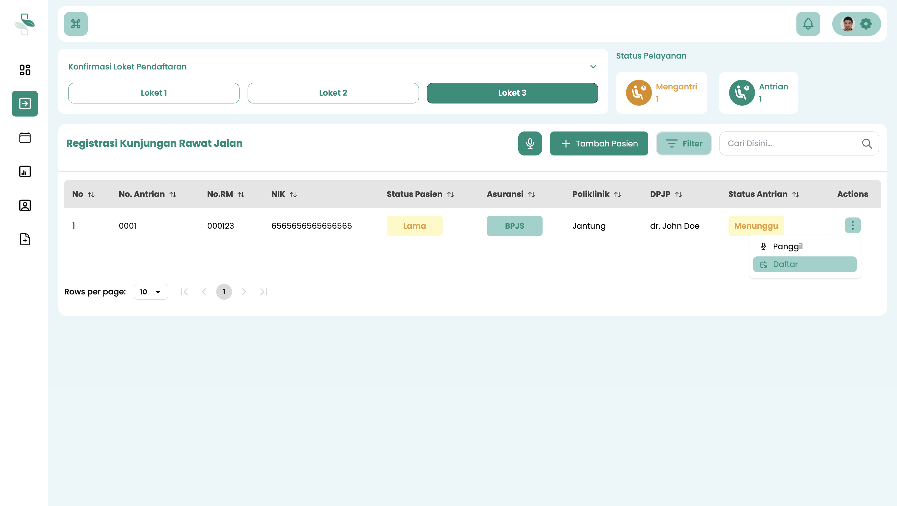 Daftarkan Pasien Antri
