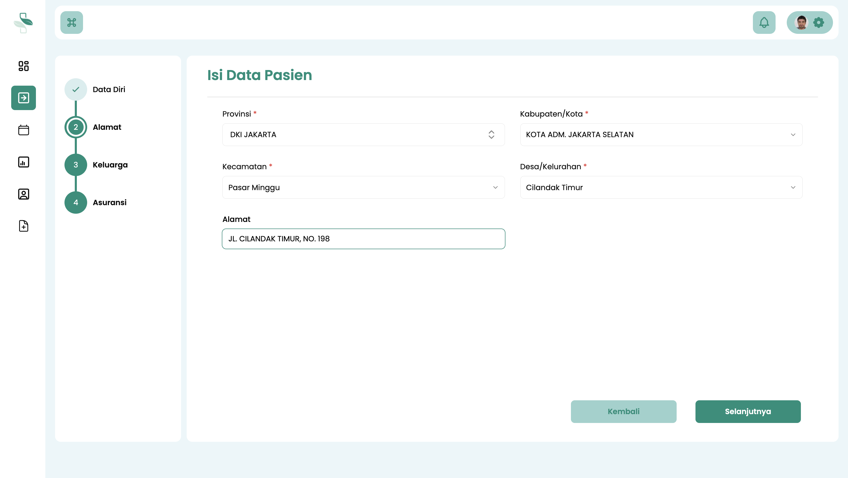 Isi Alamat Lengkap Pasien