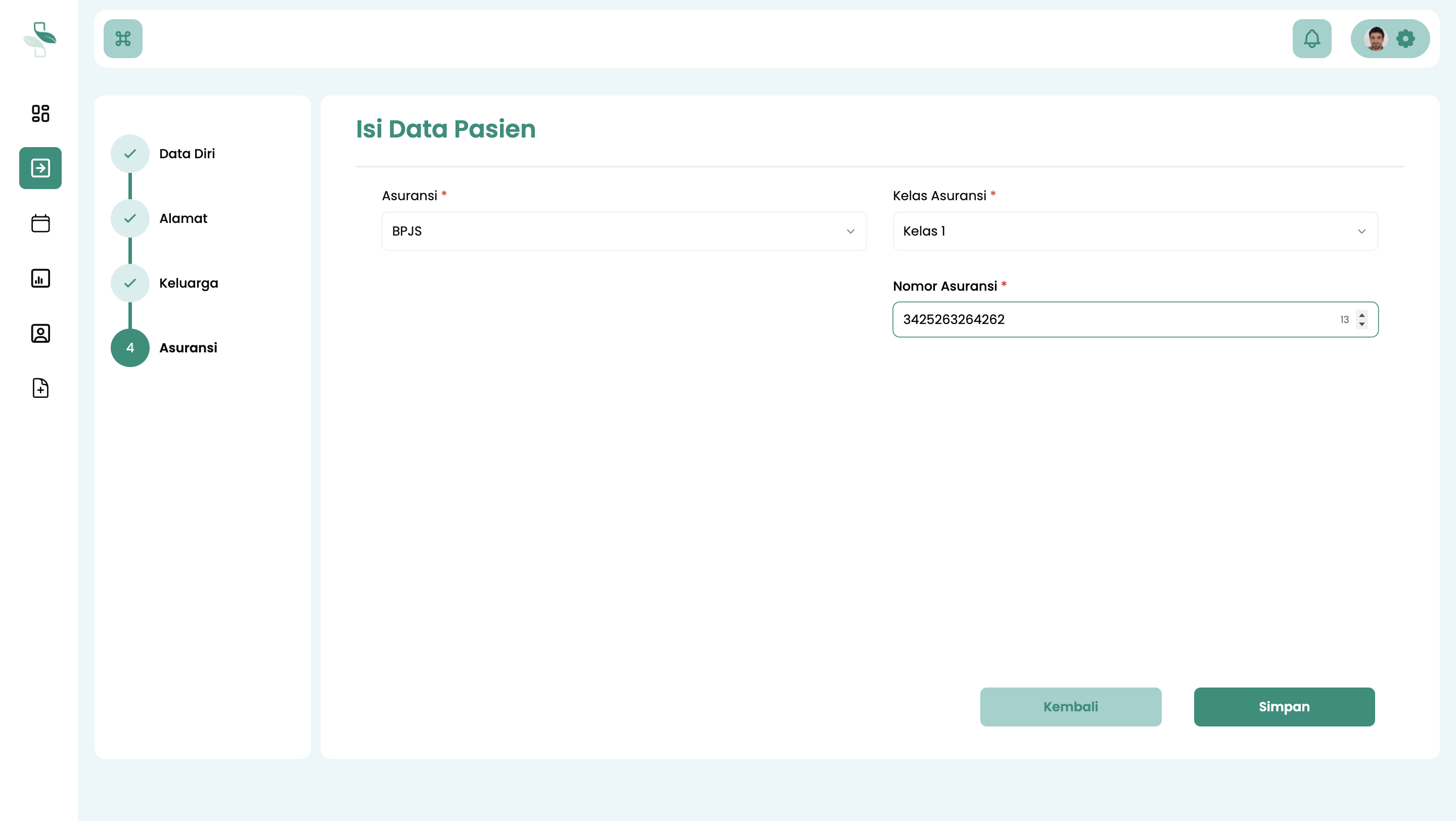 Isi Data Kepesertaan Asuransi Pasien
